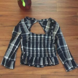 Free People Plaid elastic bodice top 👀